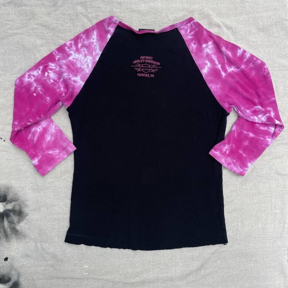 Womans harley davidson tie dyed baseball tee - Picture 4 of 6